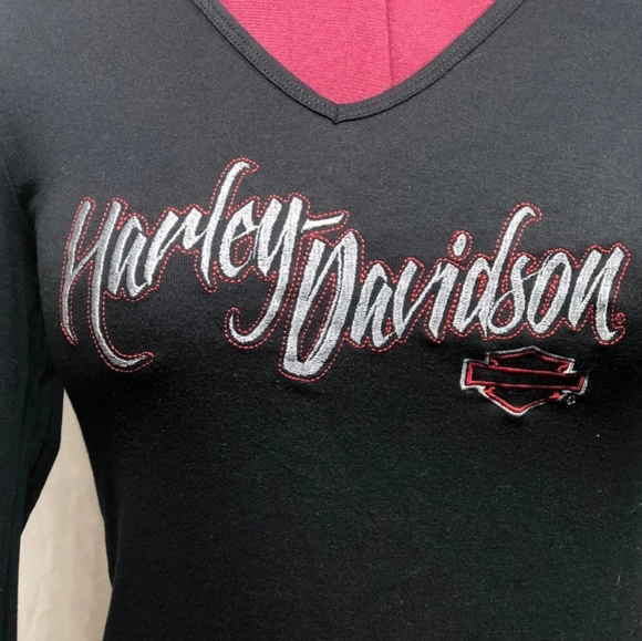 Harley-Davidson Black Embroidered Tee - Picture 5 of 8